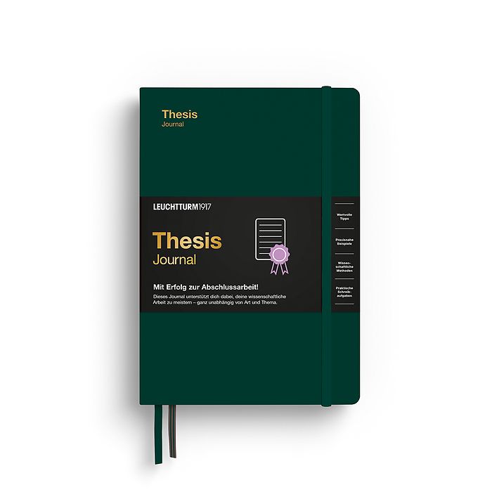 Thesis Journal Medium (A5), Hardcover, Forest Green,  Deutsch