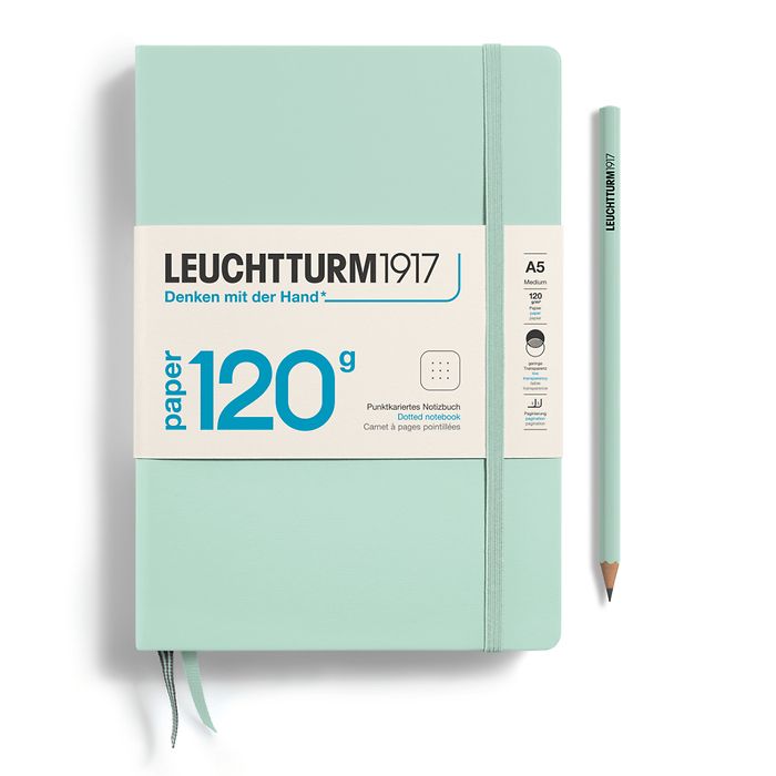 Notizbuch Medium (A5), EDITION 120, Hardcover, 203 num. Seiten, Mint Green, dotted