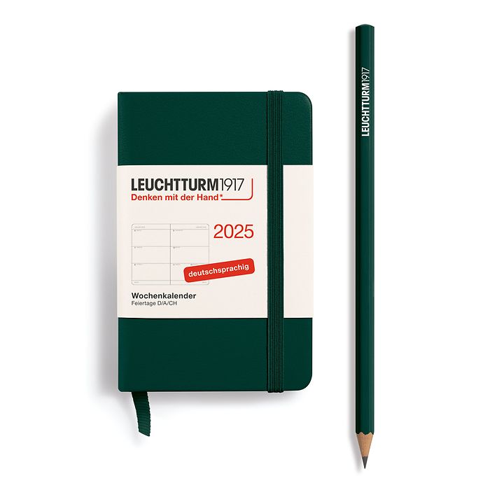 Wochenkalender Mini (A7) 2025, Forest Green, Deutsch