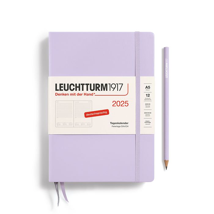 Tageskalender Medium (A5) 2025, Lilac, Deutsch