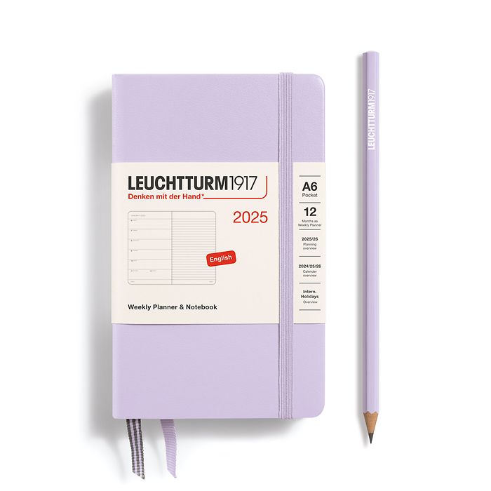 Wochenkalender & Notizbuch Pocket (A6) 2025, Lilac, Englisch