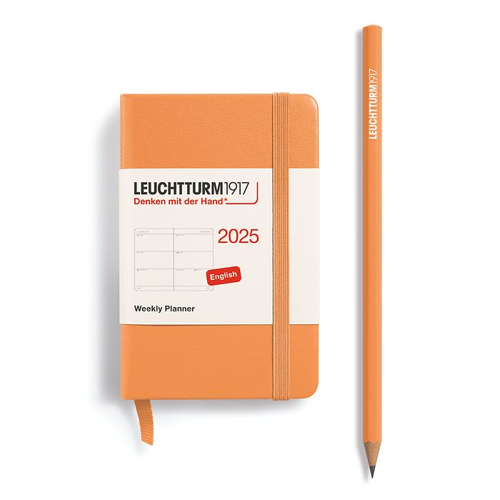 Wochenkalender Mini (A7) 2025, Apricot, Englisch