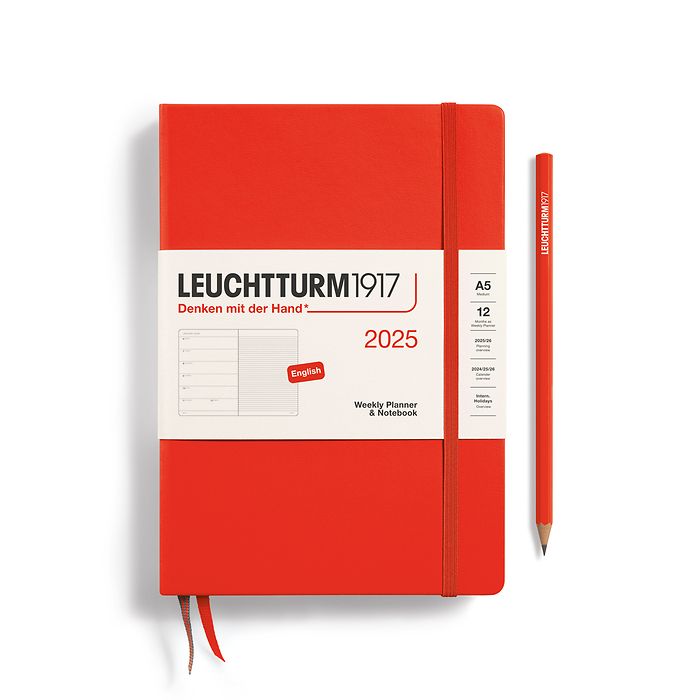 Wochenkalender & Notizbuch Medium (A5) 2025, Lobster, Englisch