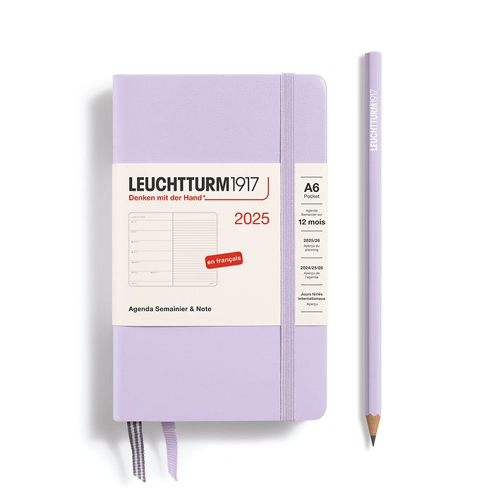 Wochenkalender & Notizbuch Pocket (A6) 2025, Lilac, Französisch