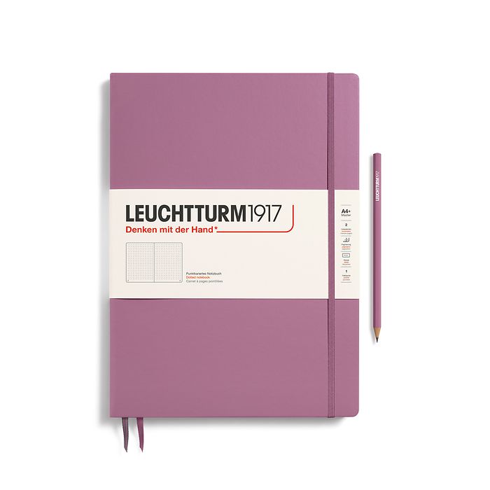 Notizbuch Master Slim (A4+), Hardcover, 123 nummerierte Seiten, Dusty Rose, Dotted